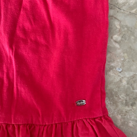 Red flowy mini dress for toddler girls - Picture 4 of 9